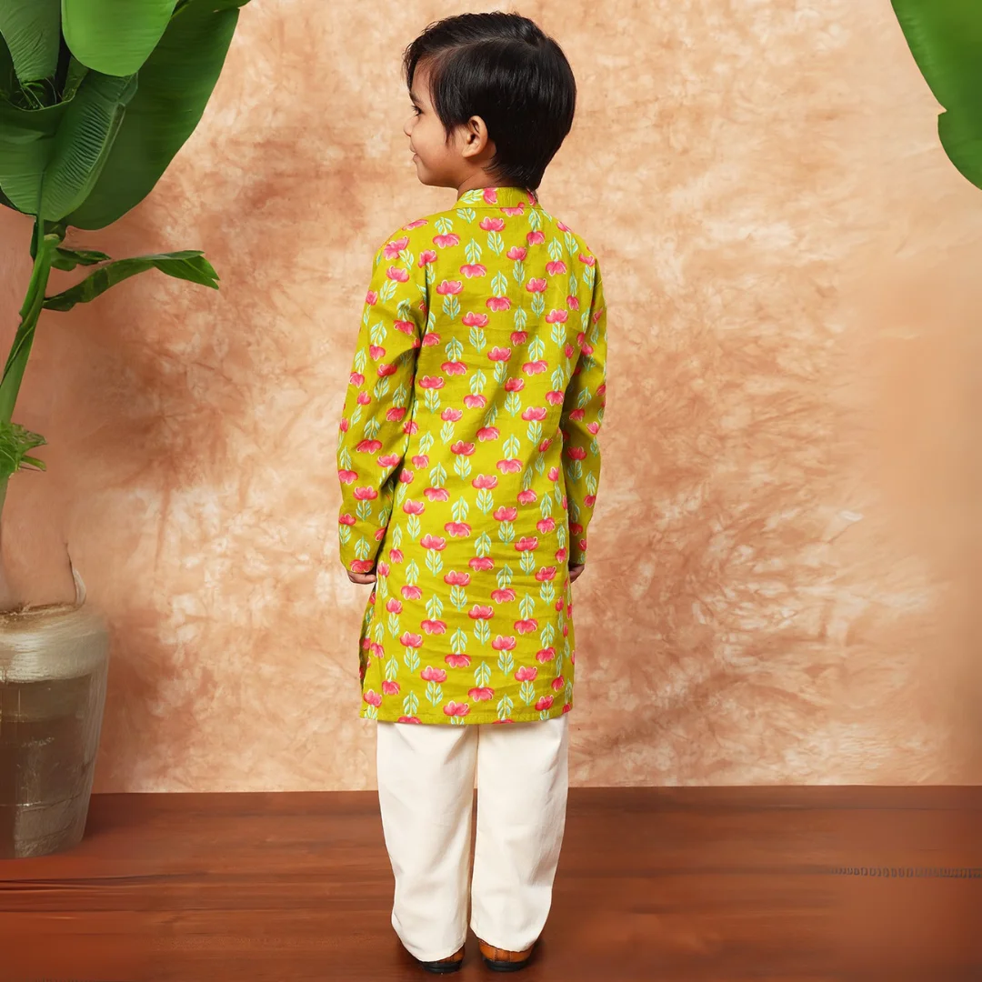 Elegant Green Duo ? Sharara Kurti & Jacket Kurta Set for Siblings - Image 10